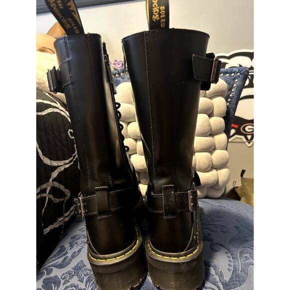 Dr Martens Quad Strap Buckle 14 Eye Knee High Size 12/EU 45 NWOT - Picture 6 of 9